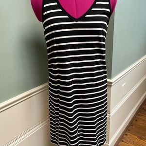 Joe Fresh Racerback Black & White Striped T-Shirt Dress